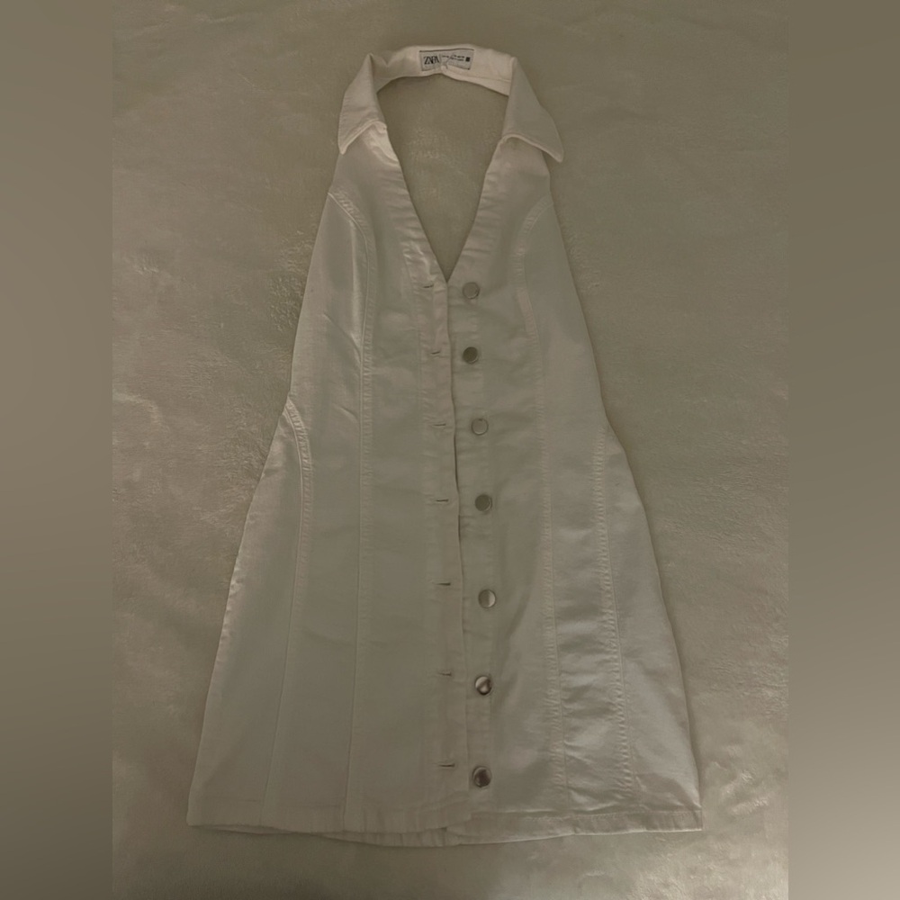 Zara white denim dress